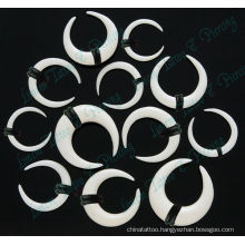 Water Buffalo White Bone U-Shape Stretchers SPIKE SPIRAL UV Acrylic Ear Piercing Ear Expander